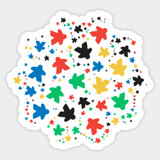 Meeple Colorful Pattern Board Games Sticker